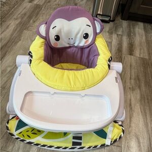 Fisher-Price Purple and Yellow Monkey Activity Seat with White Tray